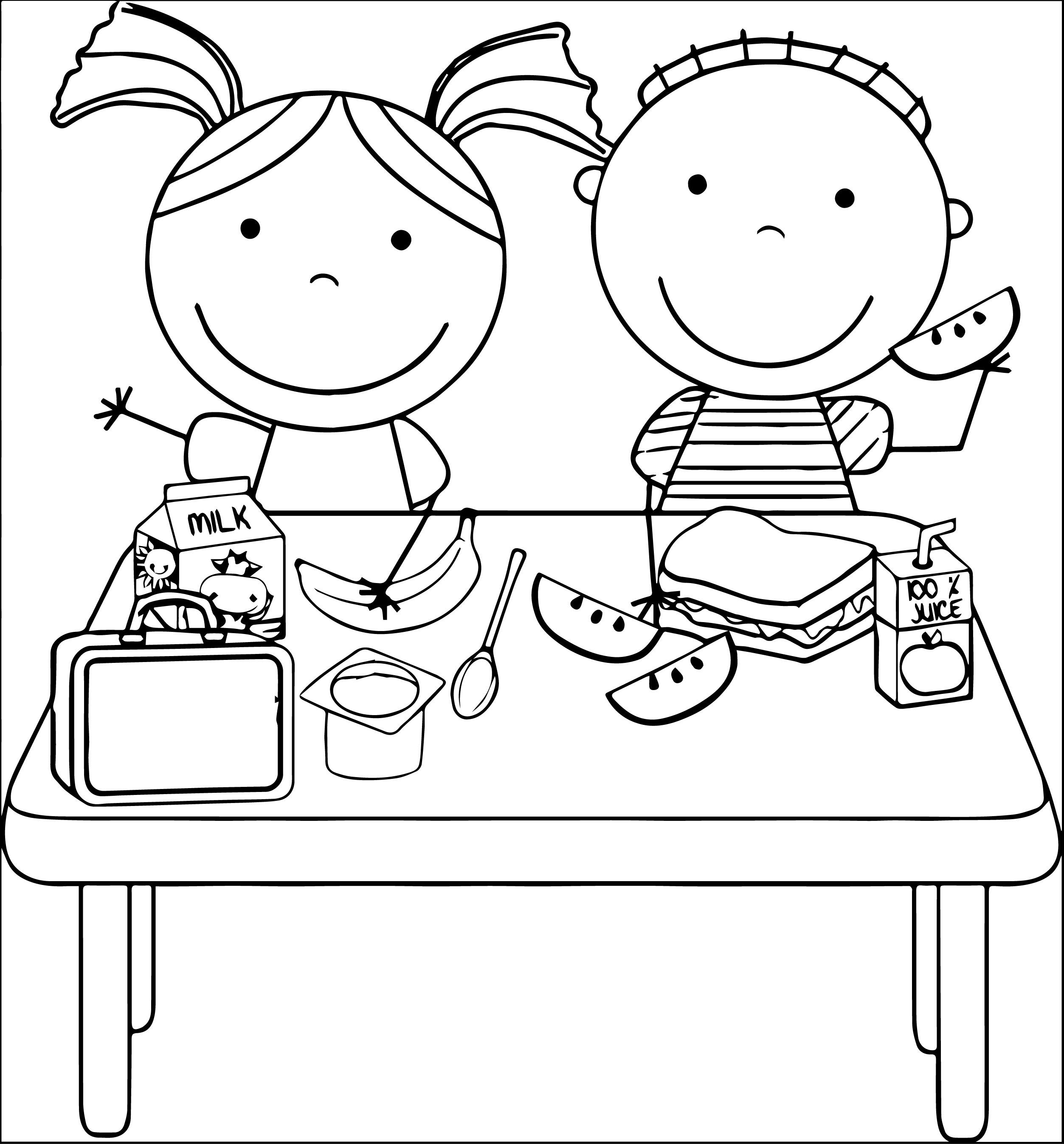 lunch coloring page