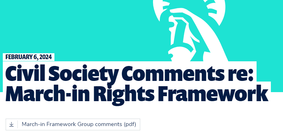 Civil Society Comments re: March-in Rights Framework